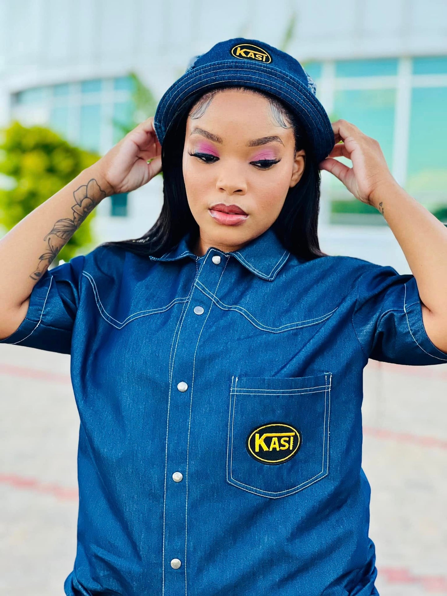 Denim Blue kasi set